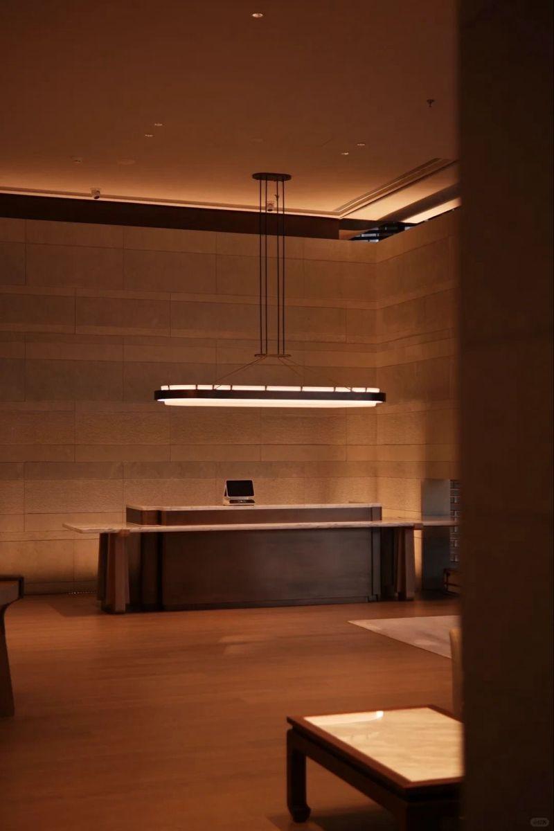 Reception lit for evening use
