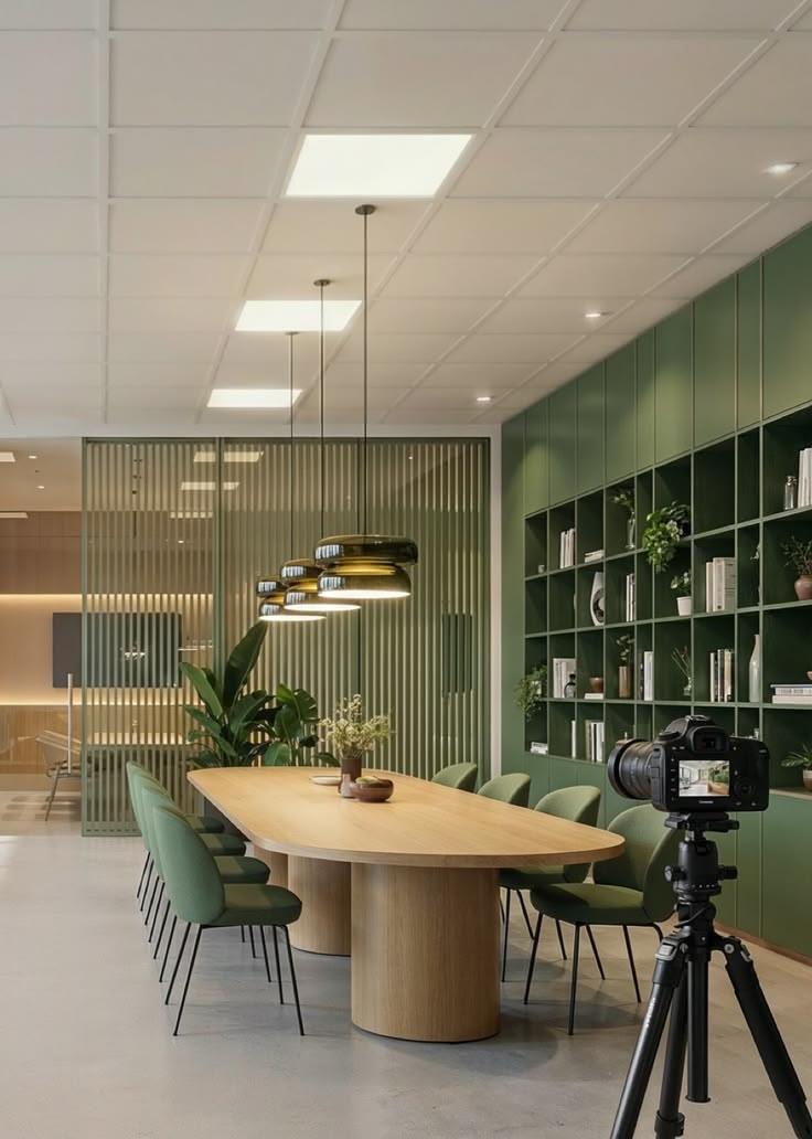 Meeting room with planting and soft seating